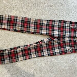 Woman’s H&M high rise holiday Christmas Plaid Trousers in Red and Black size 6